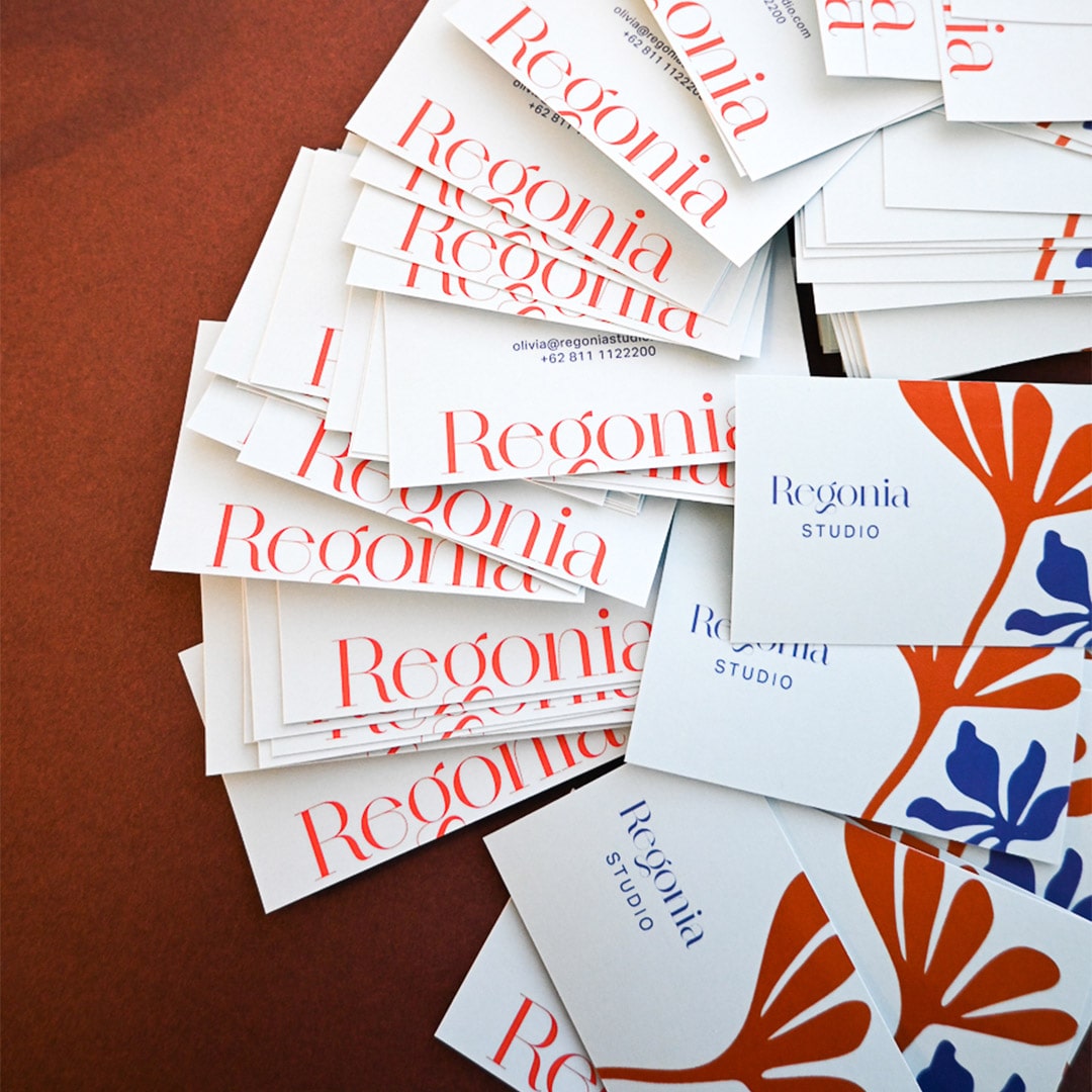 Spot UV business card with design highlights