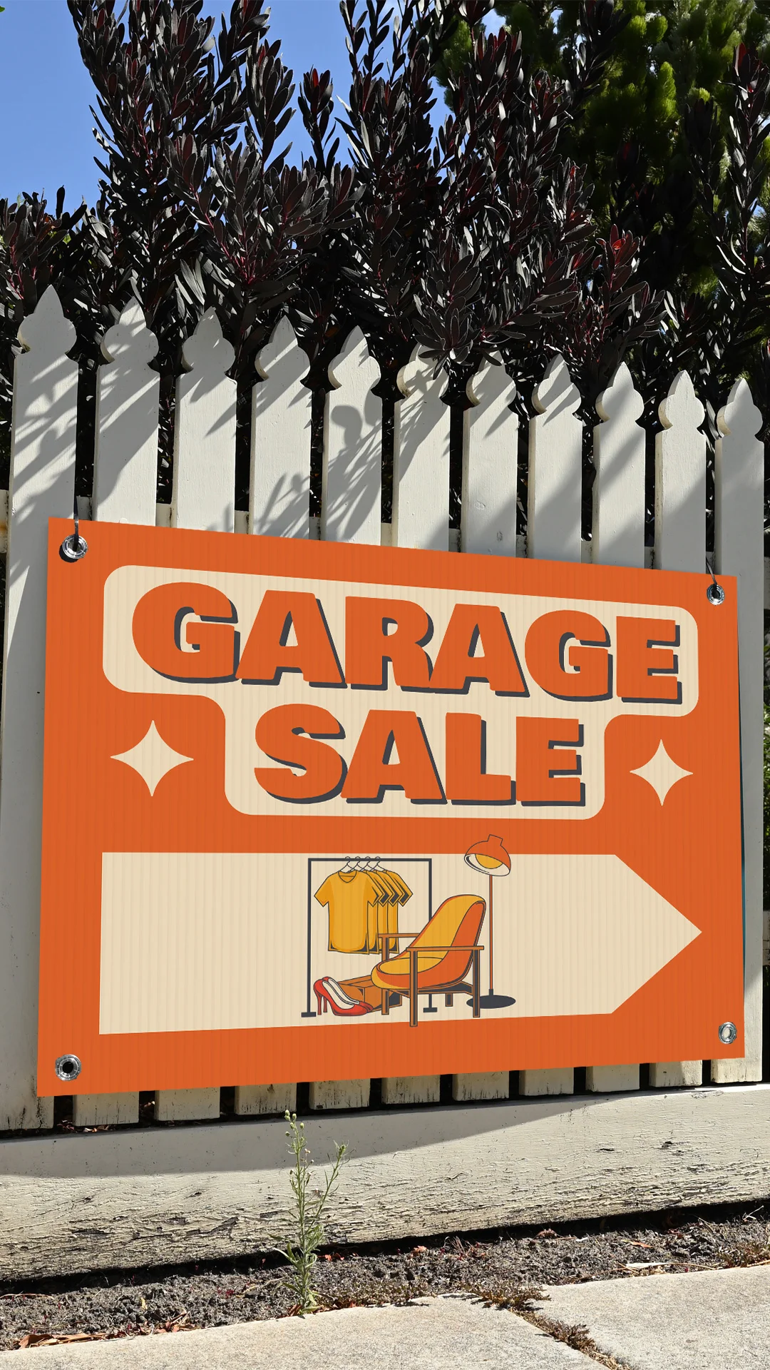 Corflute sign printed and installed on fence in real outdoor setting