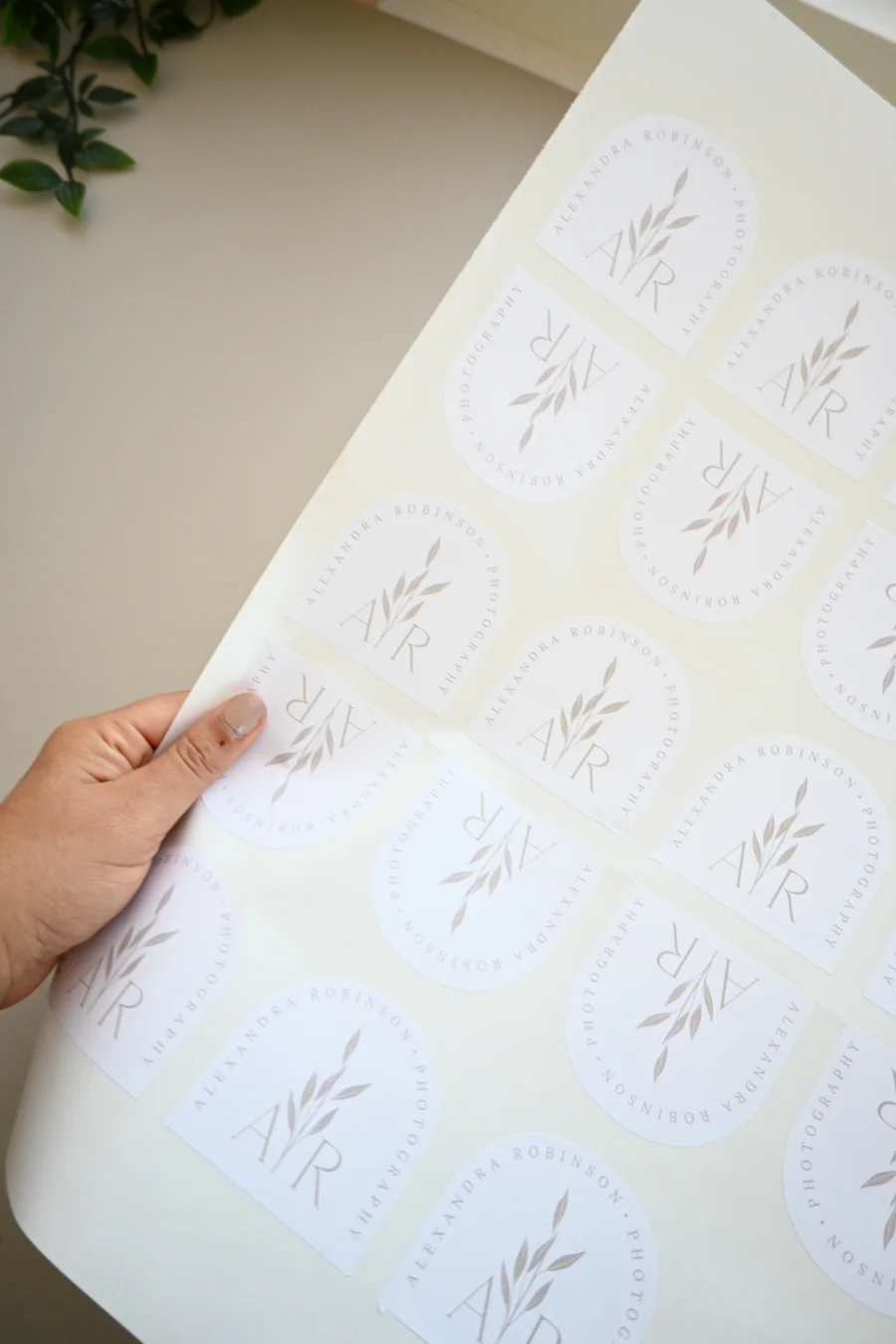 Custom logo sticker sheet - arch shaped stickers