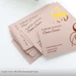 Flat foil copper business cards with custom design