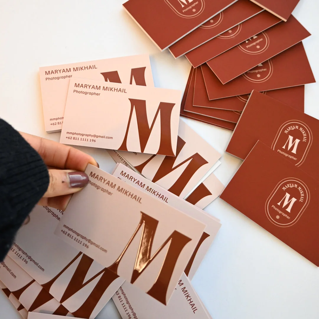 Scodix embossed business cards green and gold design