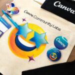 Flat-lay product shot of a custom sticker sheet showing 8 distinct illustrated designs on white backing, placed on a light wood desk with a