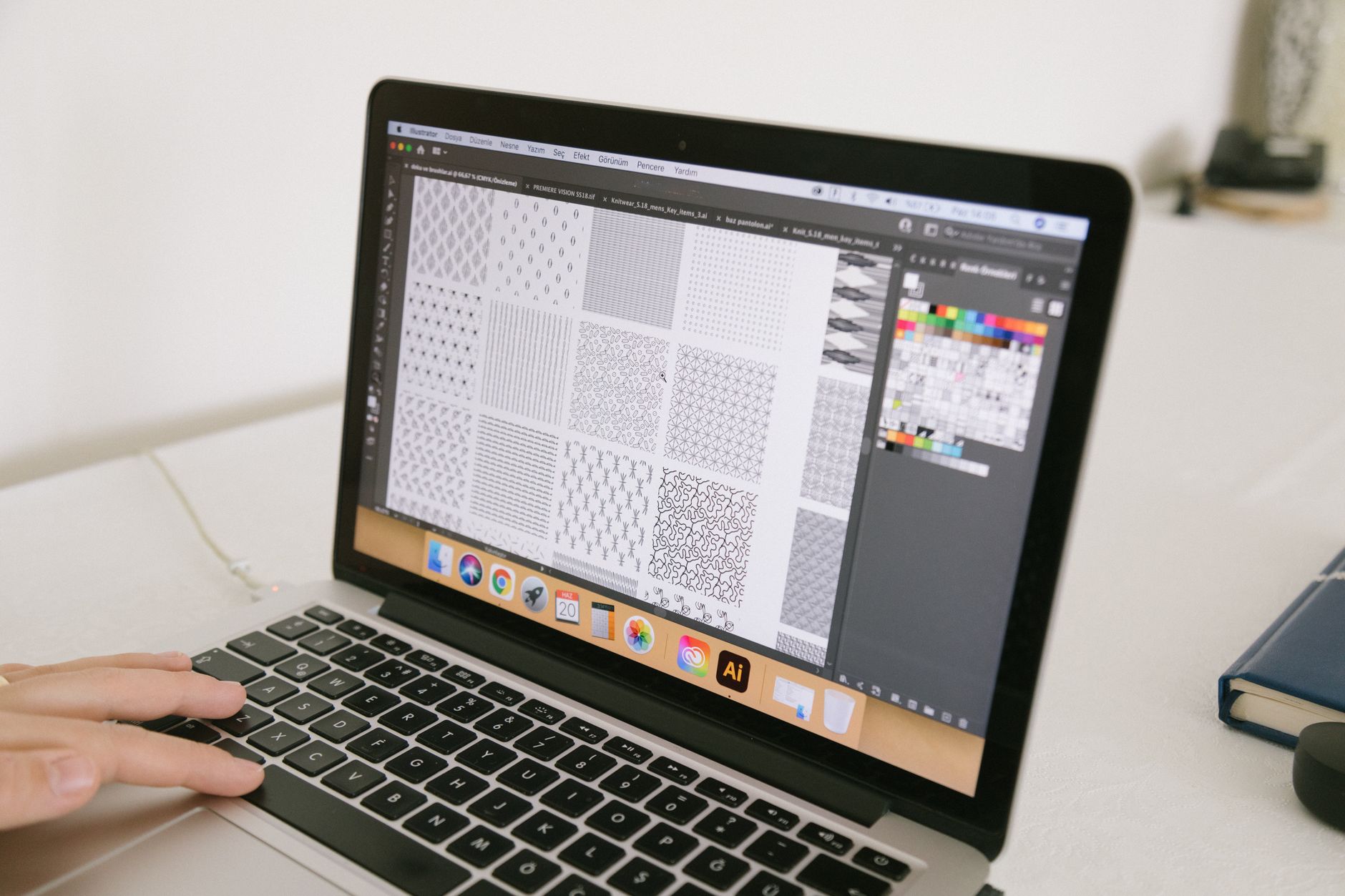 Sticker artwork open in design software, showing the cut-contour path around the design.