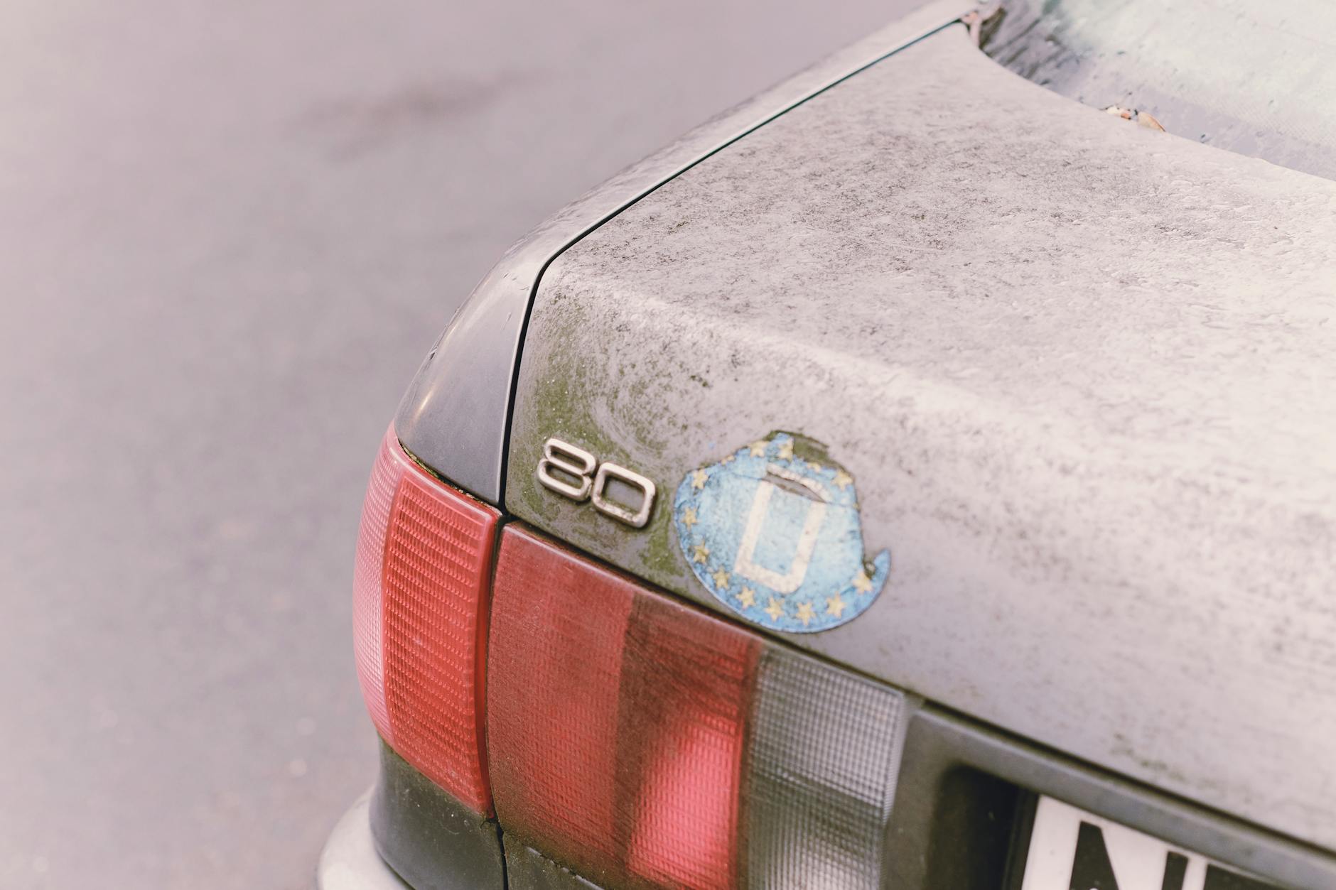 vinyl sticker on a vehicle bumper bar or car window, close-up showing clean edges and vibrant colour in outdoor light