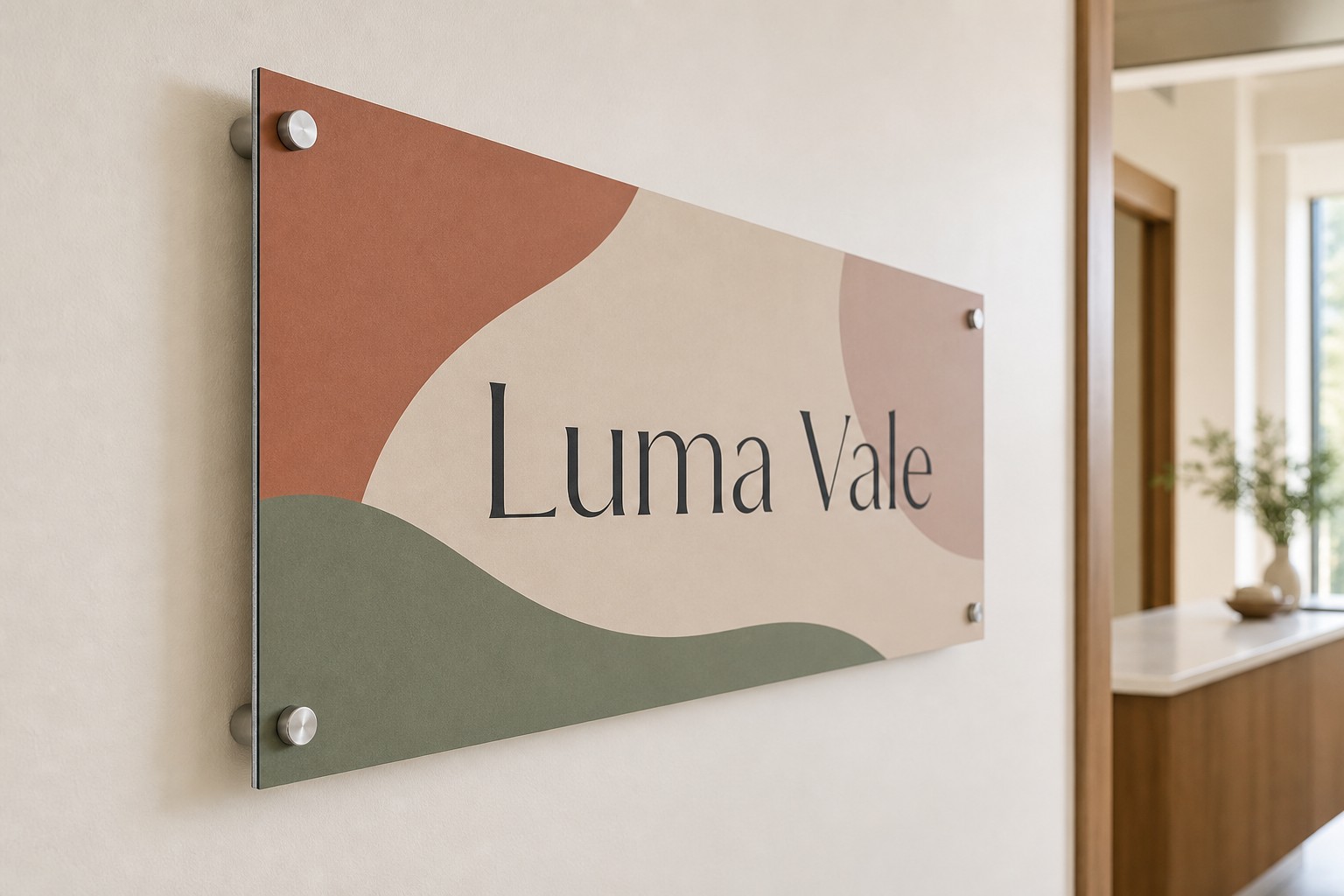 ACM panel edge close-up · 3-4 mm aluminium composite panel · full-colour digital print · matte finish · solid aluminium-faced cross-section