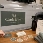 Automotive detailer print kit · magnetic sheet, card stock and vinyl · full-colour print · matte finish · one cohesive boutique detailing brand