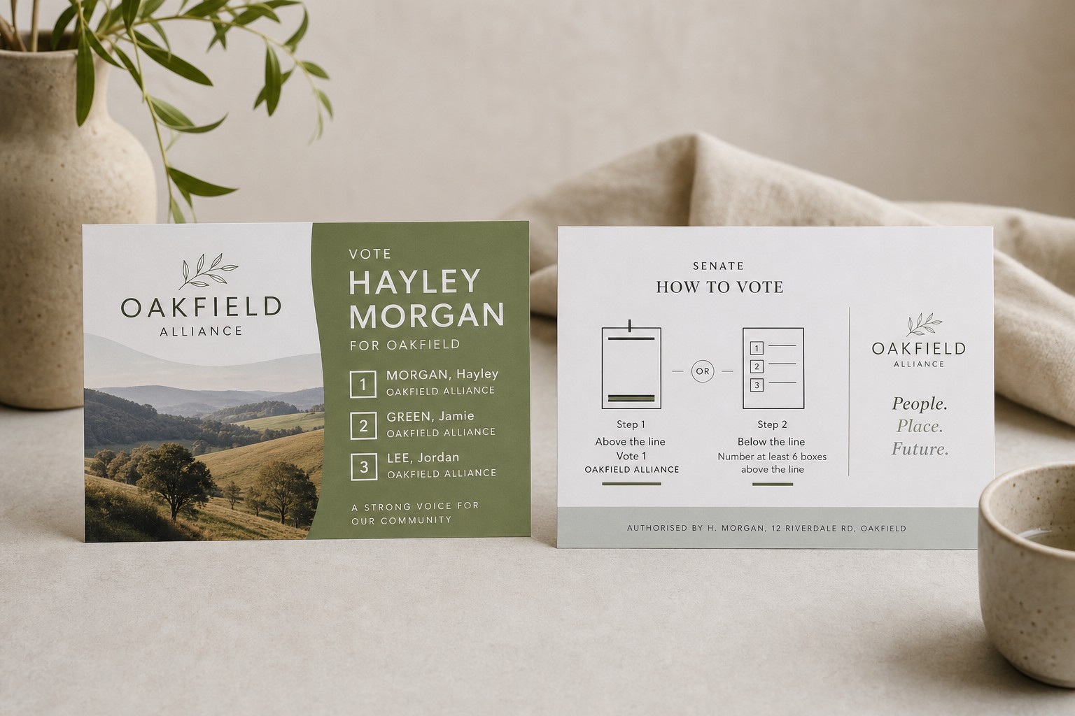 Two DL how-to-vote cards displayed front and back
