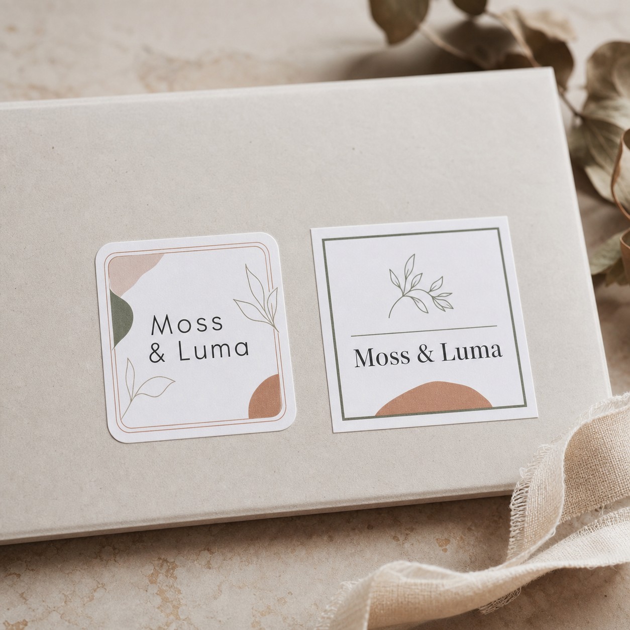 Left: rounded corners · Right: square corners · white vinyl stickers · full-colour digital print