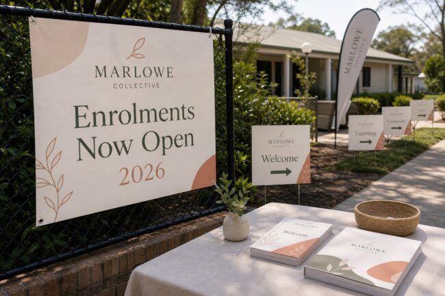 The School, Kinder and OSHC Print Kit: Enrolment, Events and Wayfinding