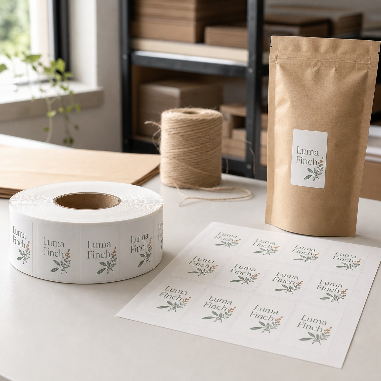 Address labels supplied on roll and flat sheet · white cast paper · full-colour digital print · permanent adhesive