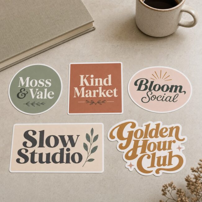 Custom stickers in circle, square, rectangle, oval and die-cut shapes · white vinyl · full-colour digital print · gloss and matte
