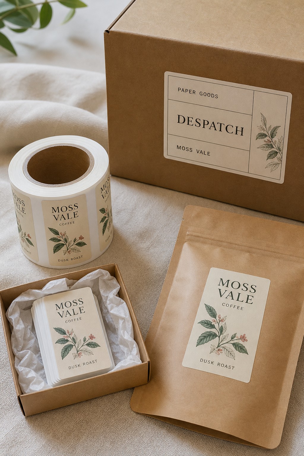 Rectangle labels · matte paper label stock · full-colour digital print · matte finish · supplied on a roll and boxed for courier despatch