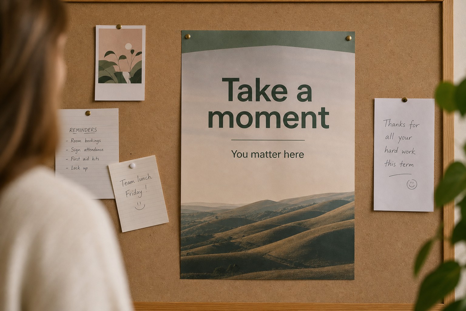 A4 notice · paper stock · printed for staff-room and close-range display