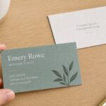 90 x 55mm Artboard business card with layered typography showing name, job title and contact details at different point sizes