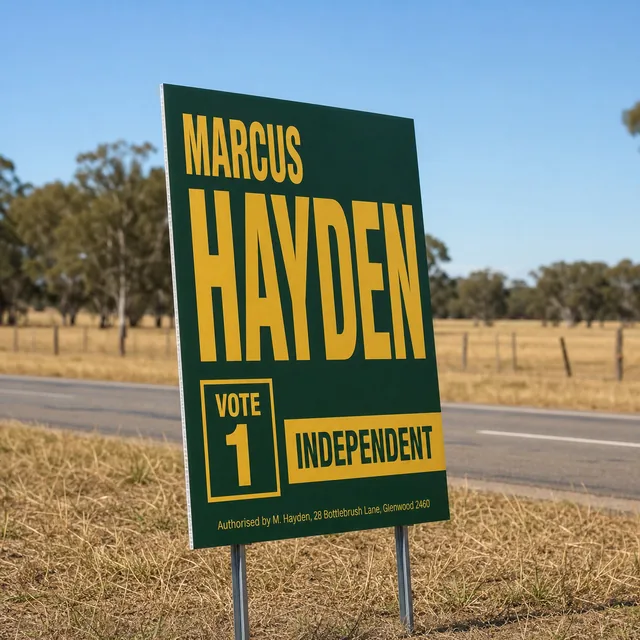 Election Signs printed by Paperlust Print Shop.