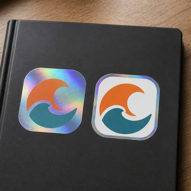 Holographic Vinyl Stickers printed by Paperlust Print Shop.