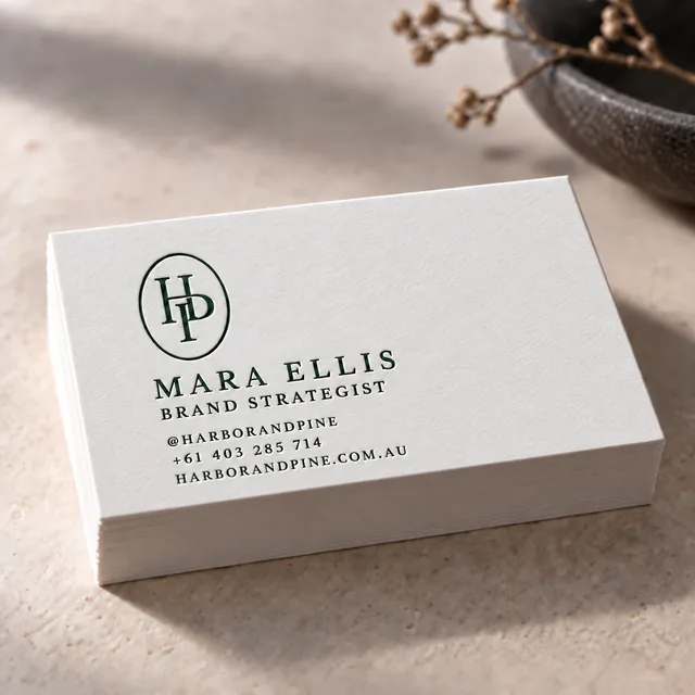 Letterpress Business Cards printed by Paperlust Print Shop.
